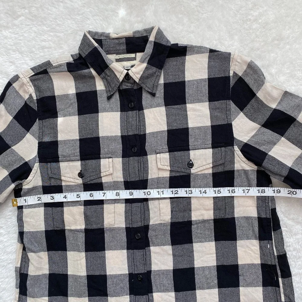 Denim & Supply NWOT Ralph Lauren Women's Long Sleeve Cotton Shirt, Black/Wh, M - Picture 4 of 9